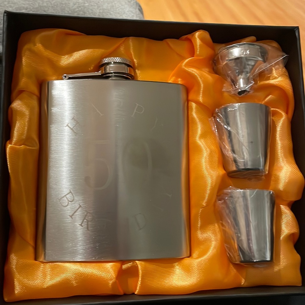 Brand new “Happy 50th Birthday” flask